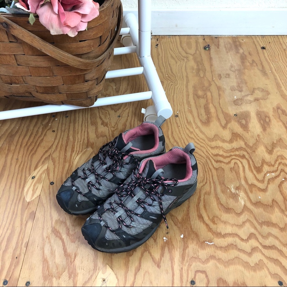 Merrell pink grey gray. Lots of life left. 8.5